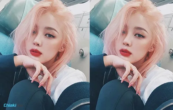 t&oacute;c hồng nhạt bạch kim