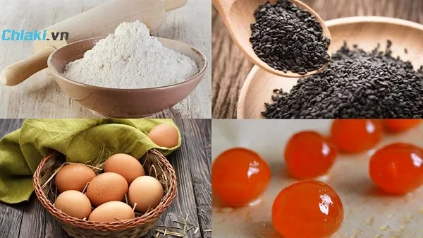 Nguy&ecirc;n liệu l&agrave;m b&aacute;nh trung thu nh&acirc;n m&egrave; đen trứng muối