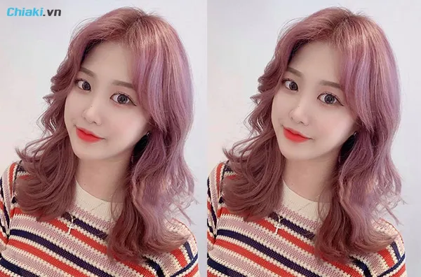 t&oacute;c hồng n&acirc;u đơn giản, nhẹ nh&agrave;ng