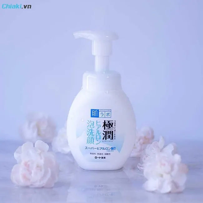 Sữa rửa mặt Hada Labo tạo bọt Gokujyun Hyaluronic Acid Bubble Face Wash m&agrave;u trắng