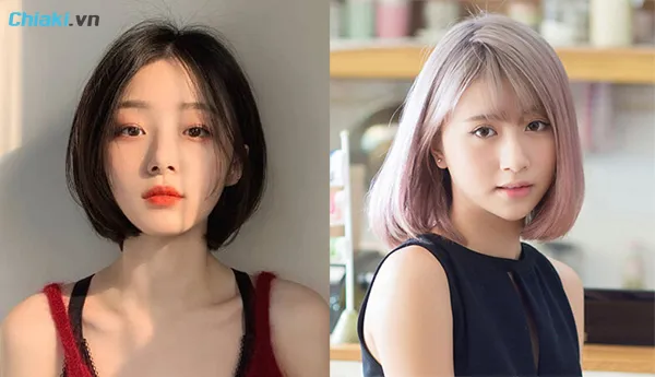 t&oacute;c ngắn uốn cụp mặt tr&aacute;i xoan