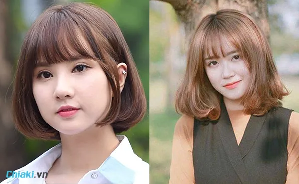 t&oacute;c ngắn uốn cụp mặt tr&ograve;n