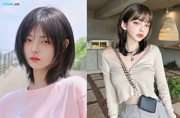 t&oacute;c ngắn uốn cụp mullet
