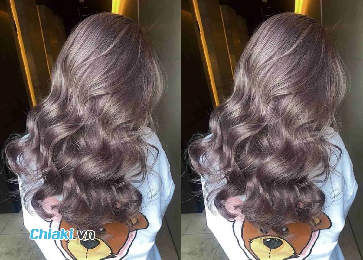 Kiểu t&oacute;c m&agrave;u x&aacute;m ch&igrave; &aacute;nh t&iacute;m