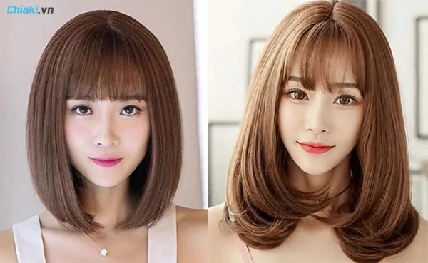 t&oacute;c ngắn uốn cụp d&agrave;i ngang vai