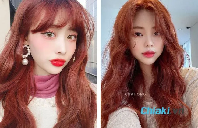 Nhuộm t&oacute;c n&acirc;u đỏ cam
