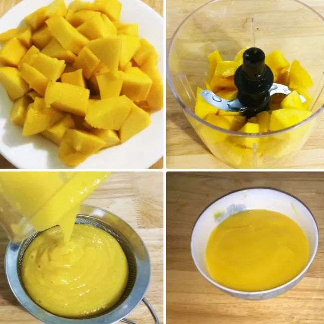 Sơ chế xo&agrave;i l&agrave;m sữa chua