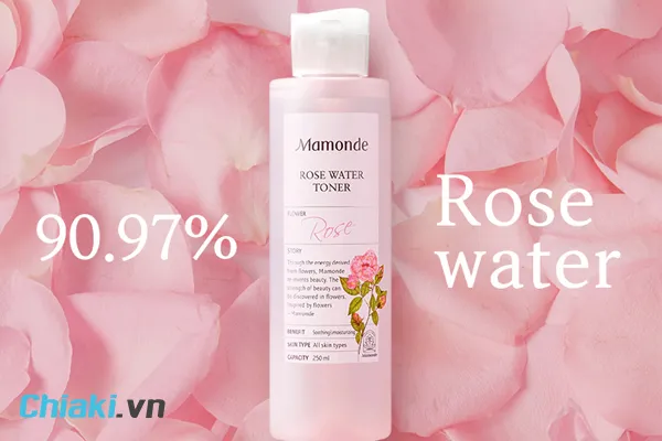 Nước hoa hồng H&agrave;n Quốc Mamonde Rose Water cho da nhạy cảm