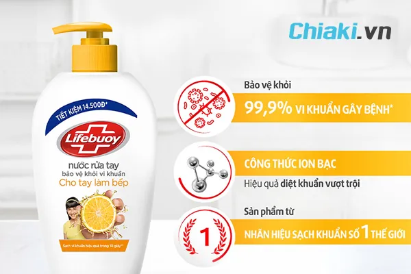Nước rửa tay Lifebuoy cho tay l&agrave;m bếp