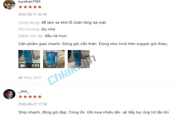 Đ&aacute;nh gi&aacute; của người d&ugrave;ng nước hoa hồng Ph&aacute;p Laroche Posay