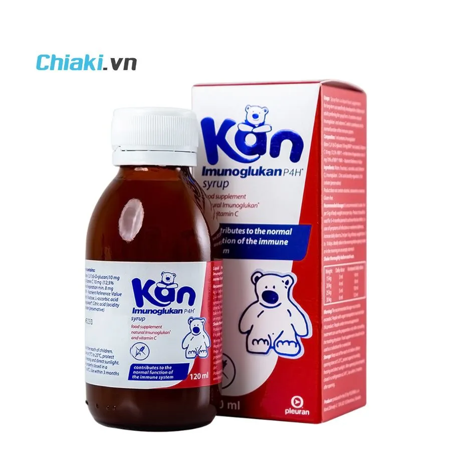 Siro imunoglukan P4H hỗ trợ tăng đề kh&aacute;ng cho trẻ từ 0-5 tuổi 120ml