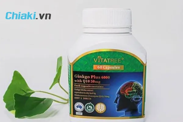 Vi&ecirc;n bổ n&atilde;o của &Uacute;c Ginkgo Vitatree Plus 6000 With Q10 50mg
