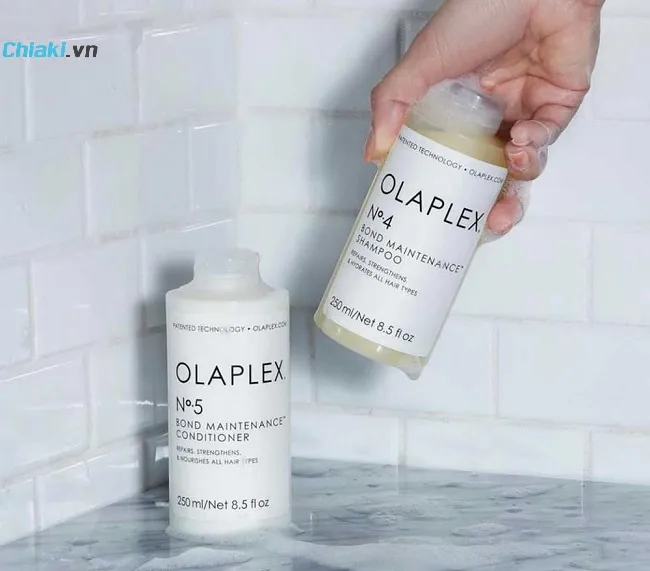 Cặp dầu gội xả Olaplex No.4 v&agrave; No.5 gi&uacute;p t&oacute;c b&oacute;ng khỏe