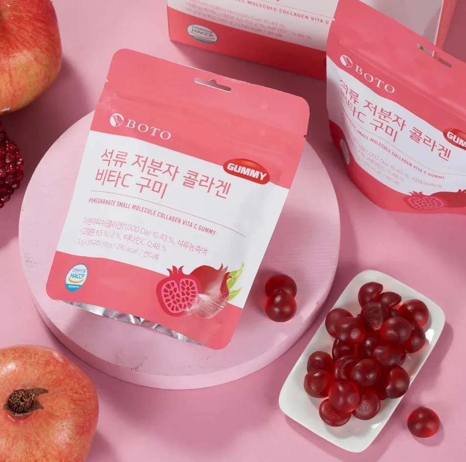 Kẹo dẻo collagen BOTO lựu đỏ Pomegranate Collagen Vita C Gummy