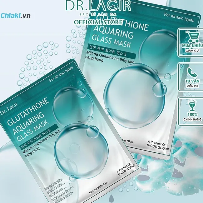 Mặt nạ thuỷ tinh trắng da cấp ẩm Dr. Lacir Glutathione