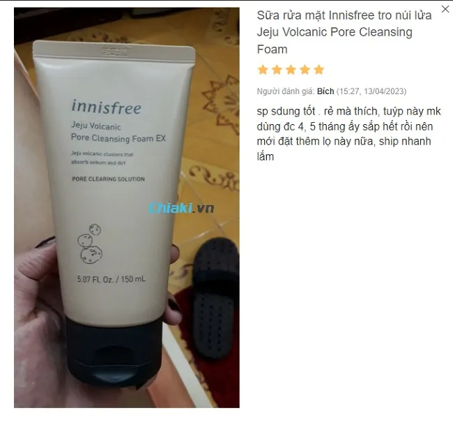 Review Sữa rửa mặt trắng da cho nam tro n&uacute;i lửa Jeju Volcanic Pore Cleansing Foam