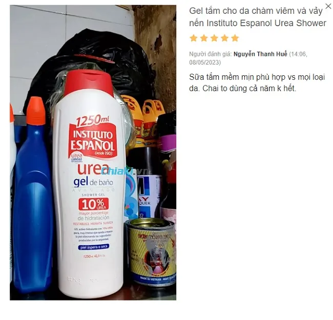 Review Sữa tắm trị mụn lưng ch&agrave;m vi&ecirc;m v&agrave; vảy nến Instituto Espanol Urea Shower