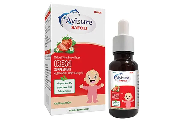bổ sung sắt cho b&eacute; với Avisure Safoli Drop nhỏ giọt