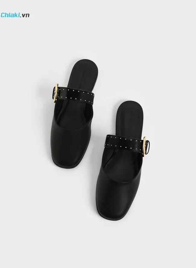 Gi&agrave;y Charles & Keith Buckled Flat Mules