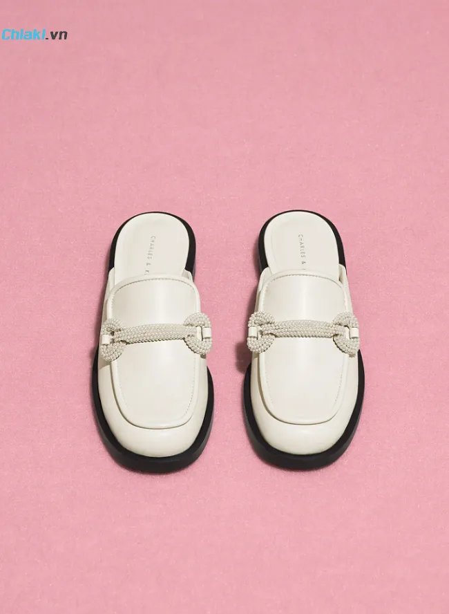 Gi&agrave;y mules Charles & Keith Beaded Accent Loafer