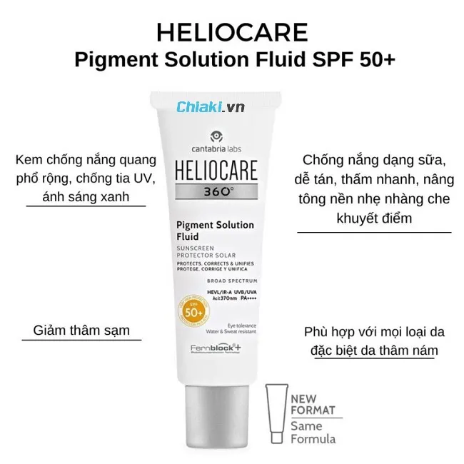 Kem chống nắng Heliocare 360 Pigment Solution Fluid SPF50+