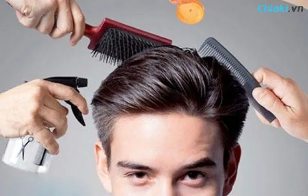 gội đầu trước khi tạo kiểu t&oacute;c short quiff