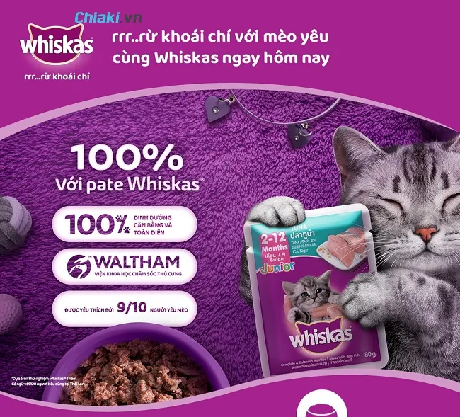 Pate cho m&egrave;o con Whiskas từ 2 th&aacute;ng tuổi