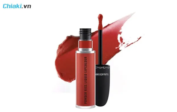 son đỏ berry Mac Powder Kiss Liquid Lipcolour 991 đỏ gạch