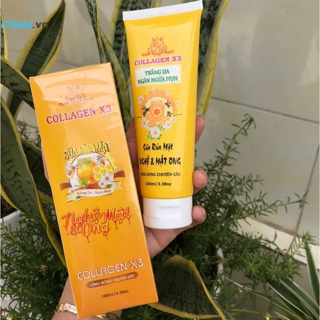 Sữa Rửa Mặt Collagen X3 tinh chất Nghệ Mật Ong Đ&ocirc;ng Anh