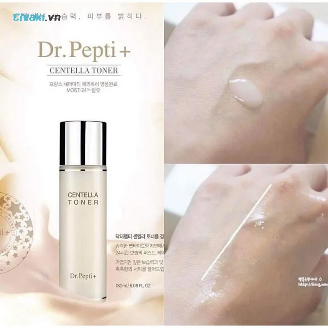 Toner kh&ocirc;ng cồn cho da dầu mụn Toner Centella Dr. Pepti+