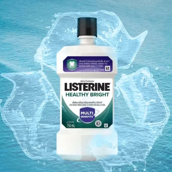 Nước s&uacute;c miệng cho người niềng răng Listerine Healthy Bright