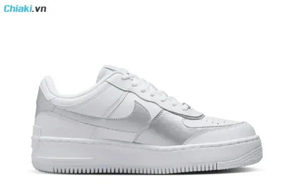review gi&agrave;y nike Air Force 1 Shadow White Metallic Silver CI0919-119