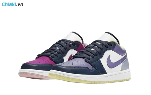 review gi&agrave;y nike Air Jordan 1 Low Mismatched - Purple Magenta DJ4342-400