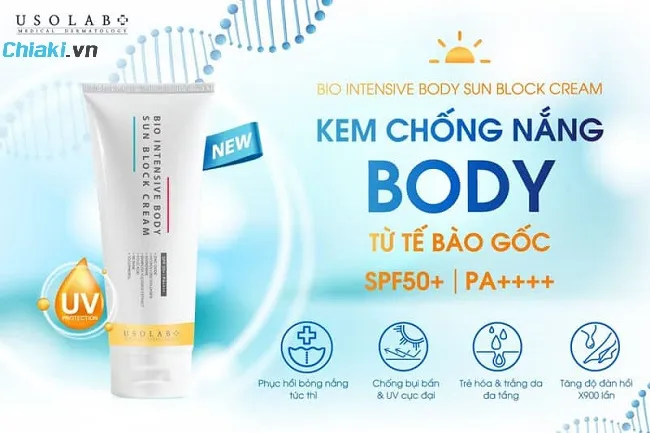Kem chống nắng n&acirc;ng t&ocirc;ng Usolab Bio Intensive Body Sun Block Cream