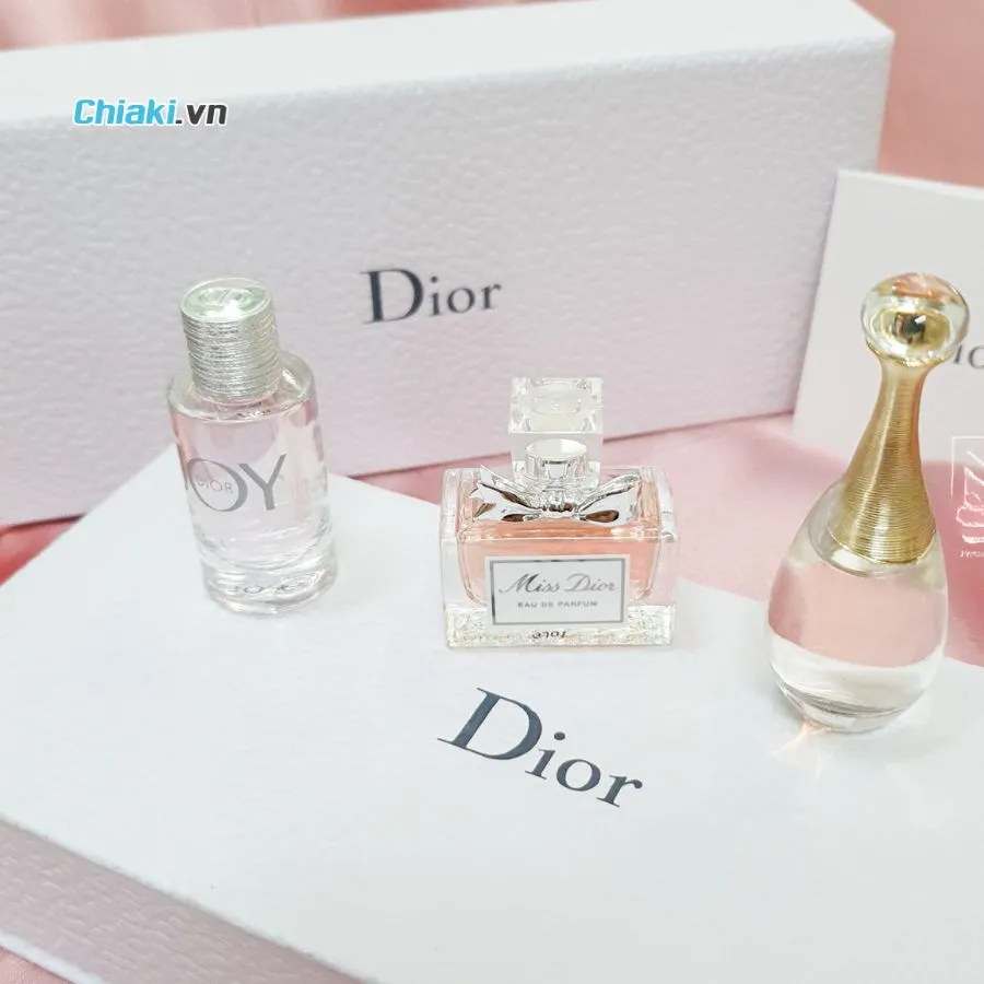 Giftset nước hoa mini Dior 3 m&oacute;n 5ml Jadore V&agrave; Miss Dior Joy