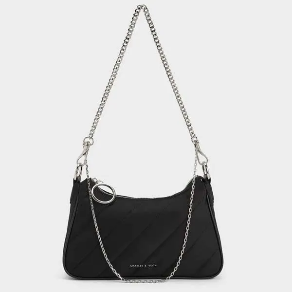 T&uacute;i Charles & Keith Philomena Nylon Puffy Chain-Strap CK2-80151347-1