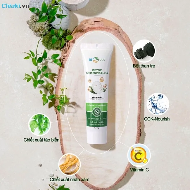 Mặt nạ thải độc da mặt BioCos Detox Whitening Mask