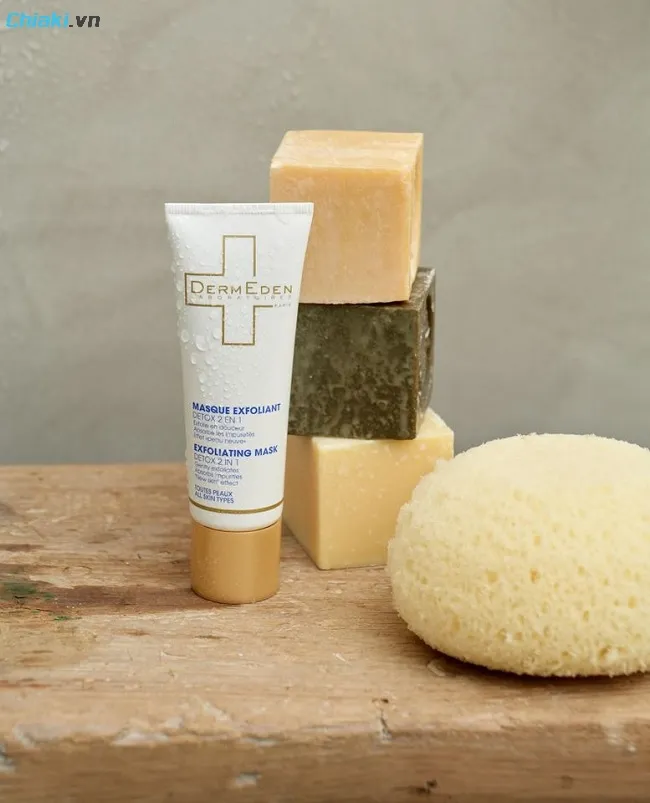Mặt nạ thải độc detox mask DermEden Exfoliating&nbsp;gi&uacute;p s&aacute;ng da, đều m&agrave;u