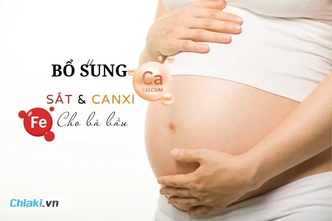 Thời gian uống sắt v&agrave; canxi cho b&agrave; bầu