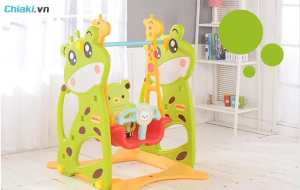đồ chơi cho trẻ từ 0-12 th&aacute;ng x&iacute;ch đu h&igrave;nh ch&uacute; hươu v&agrave; ch&uacute; b&ograve;