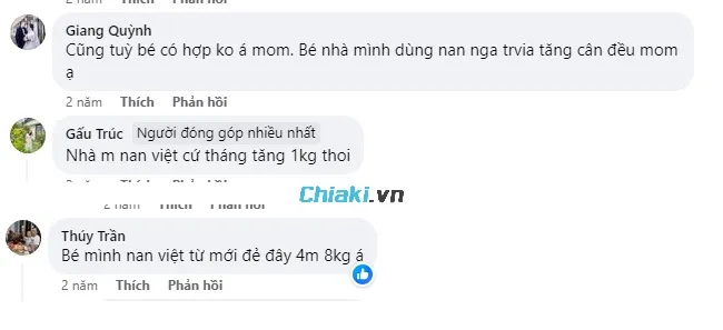 Đ&aacute;nh gi&aacute; của c&aacute;c mẹ bỉm khi cho con sử dụng sữa Nan