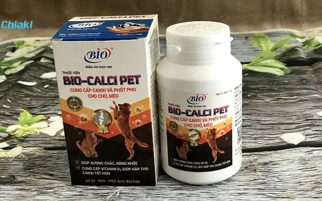 Vi&ecirc;n bổ sung canxi phốt pho Bio Calci Pet cho ch&oacute; m&egrave;o