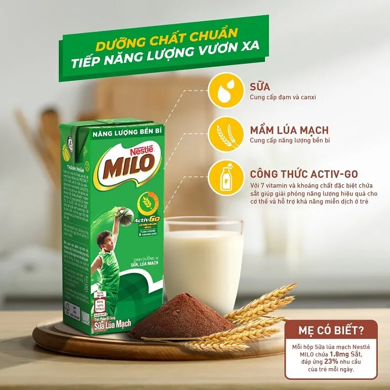 Sữa milo c&oacute; tăng chiều cao kh&ocirc;ng?