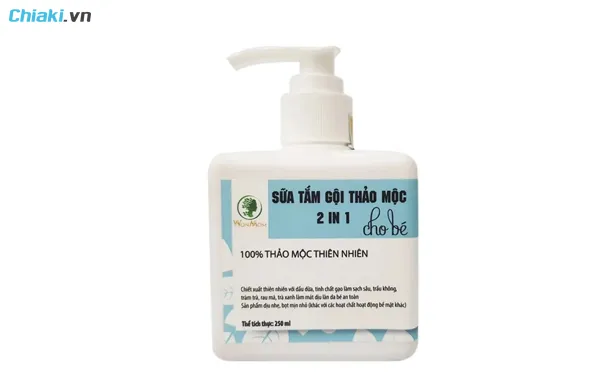sữa tắm thảo dược cho b&eacute; 2in1 Wonmom