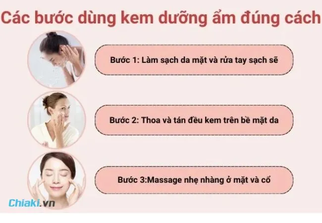C&aacute;ch d&ugrave;ng kem dưỡng ẩm cho da mặt