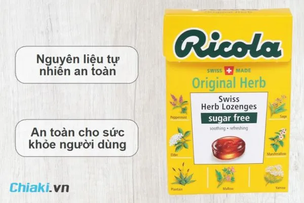 Kẹo ngậm giảm ho, th&ocirc;ng cổ, m&aacute;t họng Ricola