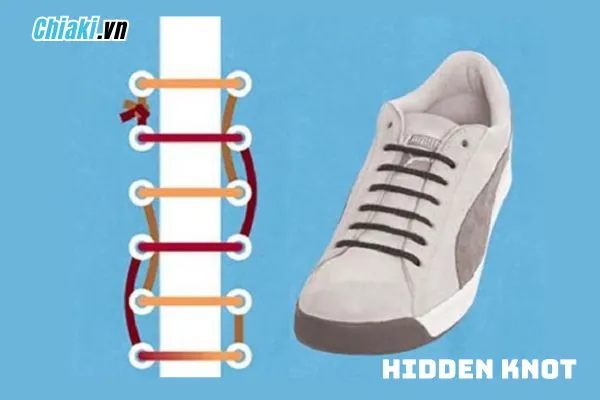 Buộc d&acirc;y gi&agrave;y kiểu Hidden Knot (Bậc thang)