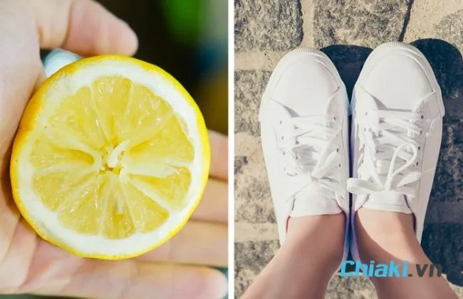 C&aacute;ch l&agrave;m sạch gi&agrave;y trắng bằng chanh