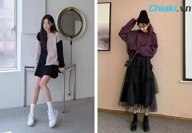 c&aacute;ch phối gi&agrave;y với tất cho nữ c&oacute; m&agrave;u tương đồng