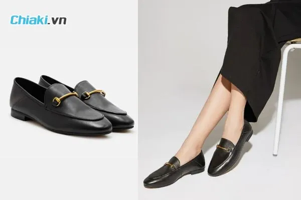 Gi&agrave;y nữ Pazzion Metal Buckle Loafers 01693638BK34 m&agrave;u đen